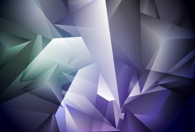 Koyu mavi, üçgenli yeşil vektör arkaplan. Soyut üçgenli dekoratif tasarım. Web siteniz için basit tasarım.