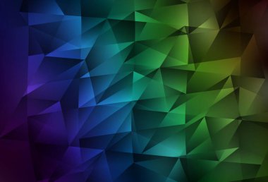 Koyu mavi, üçgen şekilli yeşil vektör dokusu. Üçgen şekilli ışıltılı soyut çizimler. Duvar kağıtları için zarif tasarım.