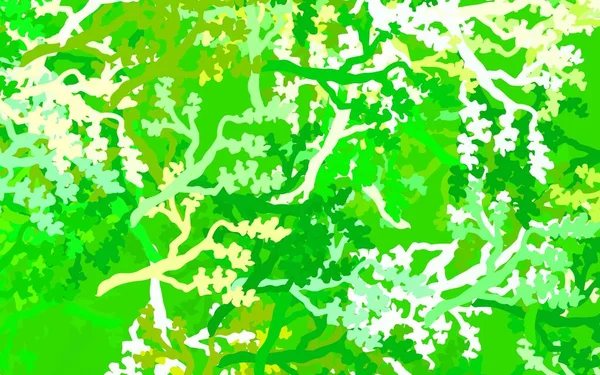 Hellgrüne Gelbe Vektor Elegante Tapete Mit Blättern Ästen Bunte Abstrakte — Stockvektor