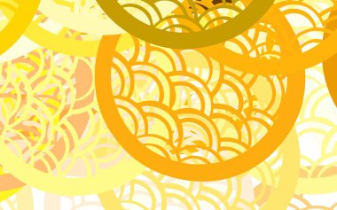 Açık Turuncu vektör soyut arkaplanda renkli gradyan ile bulanık baloncuklar oluşturdu. Parlak renkli soyut çemberlerin olduğu bir resim. İniş sayfası için modern şablon.