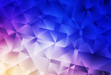 Açık pembe, mavi vektör eğimli üçgen şablon. Origami tarzında gradyan ile geometrik çizim. Pankartın için tamamen yeni bir şablon.