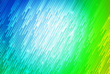 Açık mavi, parlak çizgili yeşil vektör arkaplan. Renkli çubuklarla, soyut çizimler. Güzel geçmişiniz için şablon.