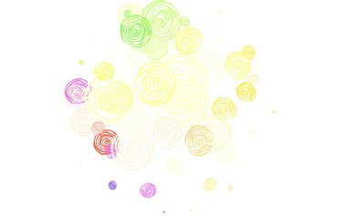 Güllü hafif çokrenkli vektör karalama deseni. Beyaz arka planda gradyanı olan çiçekler. Web siteleri ve pankartlar için desenli desen.