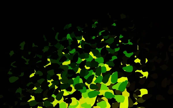 Sötétzöld Sárga Vektor Textúra Absztrakt Formákkal Színes Kaotikus Formák Lejtős — Stock Vector