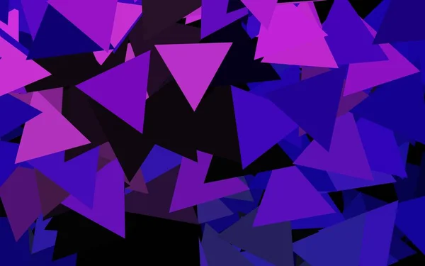 ダークピンクのベクトルの背景に線 三角形 三角形で抽象的なイラストをキラキラさせます 名刺のモダンなデザイン — ストックベクタ