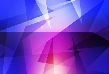 Açık mavi, kristalleri ve üçgenleri olan kırmızı vektör şablonu. Soyut üçgenli dekoratif tasarım. Duvar kağıtları için zarif tasarım.