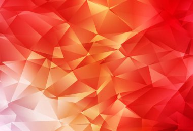 Açık Kırmızı, Sarı vektör soyut çokgen arkaplan. Üçgenli parlak renkli çizimler. Web siteniz için yeni bir doku.