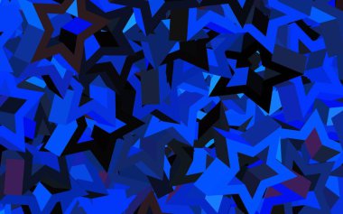 Koyu mavi, sarı vektör düzeni çizgiler, üçgenler. Renkli üçgenlerin olduğu bir resim. Web siteniz için basit tasarım.