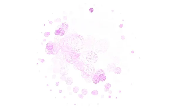 Light Purple Pink Vector Elegant Background Roses Doodle Illustration Flowers — Stock Vector