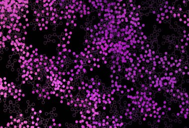 Yapay zeka kavramına sahip koyu pembe vektör dokusu. Yapay zekanın bağlantı ve noktalarıyla soyut illüstrasyon. Teklif verilerinin tanıtımı için akıllı tasarım.