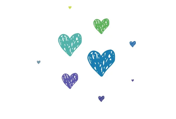 Světlé Vícebarevné Vektorové Pozadí Sladkými Srdci Inteligentní Ilustrace Srdcem Gradientu — Stockový vektor