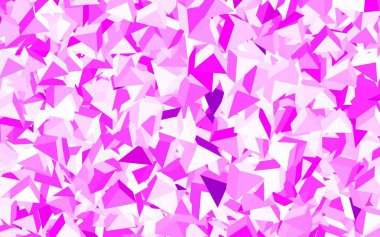 Açık Mor, pembe vektör düzeni çizgiler, üçgenler. Renkli üçgenli modern soyut illüstrasyon. Web siteniz için basit tasarım.