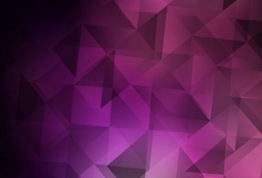 Koyu mor, pembe vektör soyut mozaik arka plan. Origami tarzında gradyan ile geometrik çizim. Broşürünüz için yepyeni bir tasarım..