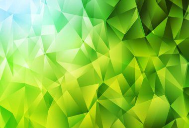 Açık yeşil, sarı vektör eğimli üçgen şablonu. Zarif üçgenleri olan soyut çizimler. Marka kitabınız için yeni şablon.