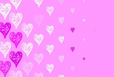 Tatlı kalpli hafif çokrenkli vektör arkaplanı. Sevgililer günü tarzında gradyan kalpleri olan akıllı bir illüstrasyon. Yıldönümü için bir iş ilanı tasarlamak.