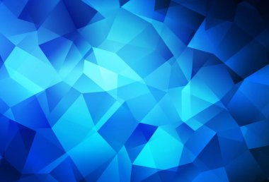 Koyu mavi vektör çokgen arkaplan. Çokgen biçiminde, gradyan ile renkli çizimler. Broşürünüz için yepyeni bir tasarım..