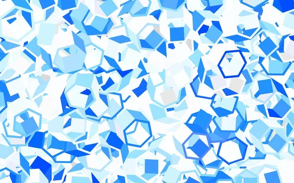 Light Blue Vector Backdrop Hexagons Design Abstract Style Hexagons Design — Stock Vector