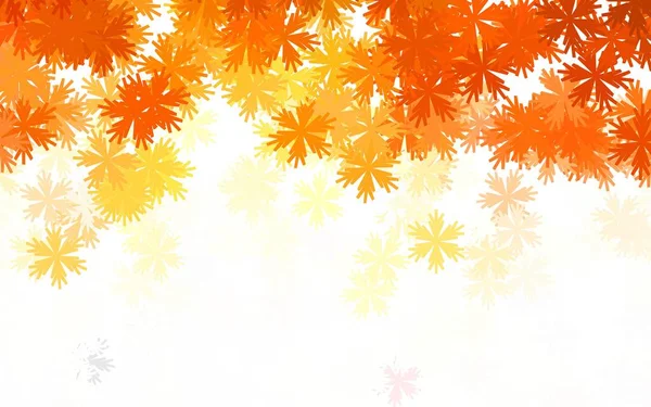 Світло Оранжевий Векторний Шаблон Каракулі Квітами Квіти Градієнтом Білому Тлі — стоковий вектор