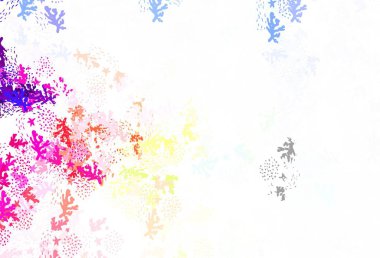 Rastgele biçimlerde ışık çok renkli vektör deseni. Rastgele şekillerle soyut tarzda dekoratif tasarım. Duvar kağıtları için zarif tasarım.