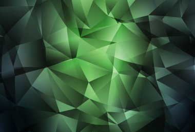 Koyu yeşil vektör düşük polimer arka plan. Zarif üçgenleri olan soyut çizimler. Dizaynınız için üçgen desen.
