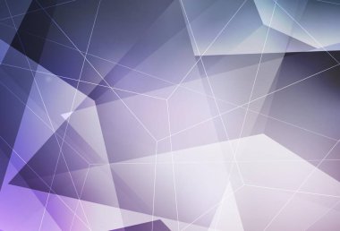 Çizgileri ve üçgenleri olan açık mor vektör düzeni. Renkli üçgenlerin olduğu bir resim. İşiniz için en iyi akıllı tasarım.