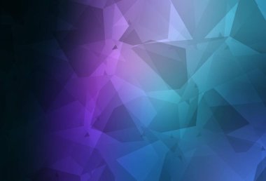 Koyu pembe, soyut poli formlu mavi vektör dokusu. Modern tarzda değişen renkli kaotik formlar. Bir cep telefonu için arka plan.