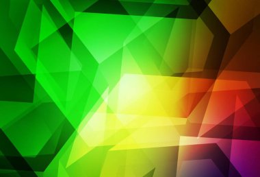 Açık yeşil, kırmızı vektör üçgen mozaik doku. Çokgen tarzda tamamen yeni bir renk çizimi. İşiniz için yepyeni bir tasarım..