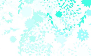 Açık yeşil vektör desenli çiçekler, güller. Beyaz arka planda doğal bir çiçek. Web siteleri ve pankartlar için desenli desen.