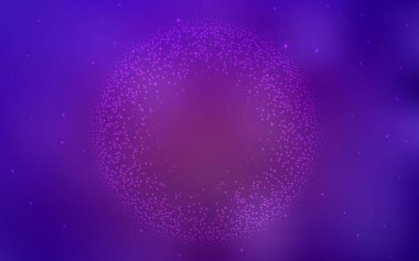 Galaksi yıldızlı açık mor vektör arkaplan. Bulanık arkaplandaki ve gradyanı olan uzay yıldızları. Kozmik arkaplanlar için şablon.