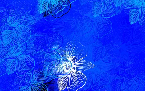 Dunkelblauer Vektor Abstrakter Hintergrund Mit Blumen Blumen Mit Farbverlauf Auf — Stockvektor