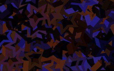 Koyu pembe, sarı vektör arkaplan ve renkli yıldızlar. Soyut şablondaki yıldızlarla dekoratif parlak illüstrasyon. Kozmik arkaplanlar için şablon.