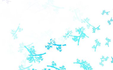 Açık mavi, dallı sarı vektör zarif şablon. Yapraklı soyut illüstrasyon, karalama tarzı dallar. İşiniz için en iyi tasarım..