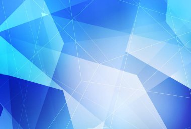Açık mavi vektör deseni ve çokgen tarzı. Renkli üçgenlerin olduğu bir resim. Broşürler, broşürler için desen