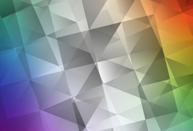 Işık çok renkli vektör eğimli üçgen dokusu. Zarif üçgenleri olan soyut çizimler. Dizaynınız için üçgen desen.