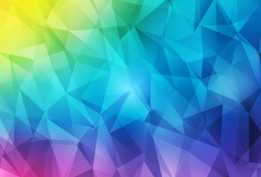 Işık çok renkli vektör mozaik şablonu. Üçgenli parlak renkli çizimler. Broşürünüz için yepyeni bir tasarım..