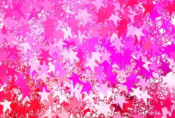 Світло Фіолетове Рожеве Векторне Компонування Яскравими Зірками Блискуча Абстрактна Ілюстрація — стоковий вектор
