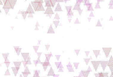 Açık Pembe, kırmızı vektör arkaplanı çizgiler, daireler. Daireleri olan güzel bir illüstrasyon, doğa tarzında üçgenler. Broşürler, broşürler için desen