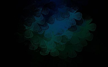 Koyu yeşil vektör arka planı ağaçlar ve dallarla karalıyor. Beyaz arka planda çiçeklerin dekoratif tasarımı. Web ve broşürler için elle boyanmış tasarım.