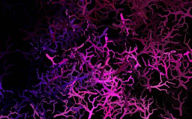 Koyu mor, pembe vektör doğal arka plan yapraklı, dallı. Yaprakları ve dalları olan parlak renkli çizimler. Duvar kağıtları, boyama kitapları için desen.