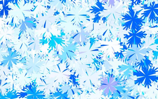 Světlý Vektor Blue Elegantní Vzor Stromy Větvemi Kreslené Čmáranice Květiny — Stockový vektor