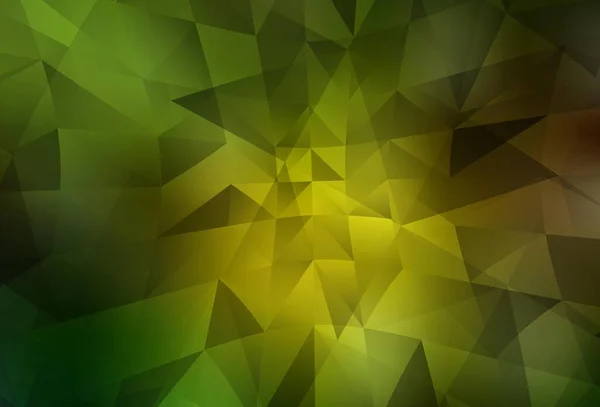 Verde Escuro Padrão Triângulos Gradiente Vetorial Amarelo Ilustração Criativa Estilo — Vetor de Stock