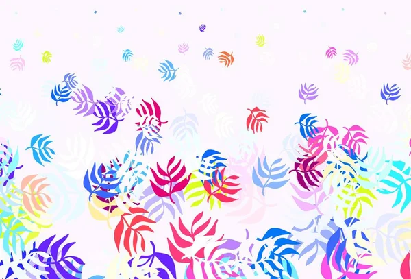 Vecteur Multicolore Clair Motif Élégant Avec Des Feuilles Design Décoratif — Image vectorielle