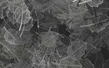 Koyu gri vektör doğal desenli yapraklar. Yapraklarla bulanık şekilli yaratıcı illüstrasyon. İşiniz için yeni tasarım.