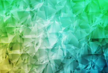 Açık yeşil vektör düşük polimerli arka plan. Soyut ve üçgenli renkli çizimler. İş tasarımınız için yepyeni bir tarz.