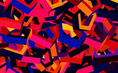 Koyu mavi, altıgenli kırmızı vektör arkaplan. Renkli altıgenli bulanık arkaplan. İş ilanınız için tasarım.