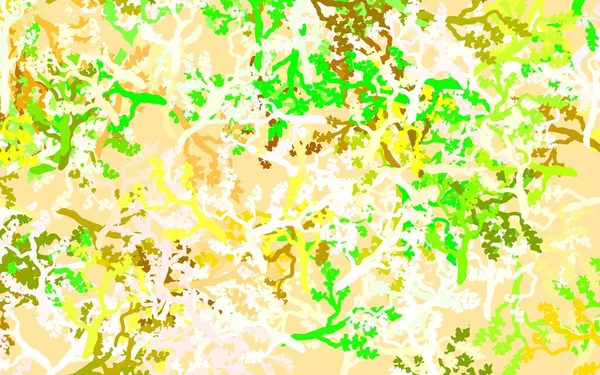 Hellgrüner Roter Vektor Natürlicher Hintergrund Mit Blättern Ästen Bunte Illustration — Stockvektor