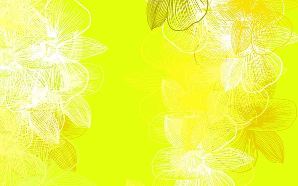 Verde Claro Vector Amarillo Doodle Diseño Con Flores Ilustración Abstracta — Vector de stock