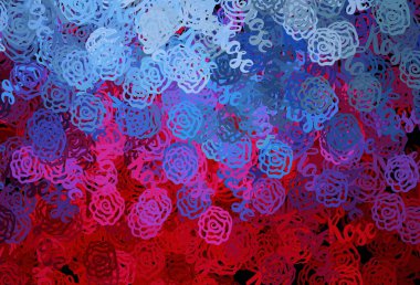 Açık mavi, soyut şekilli kırmızı vektör dokusu. Soyut tarzda rengarenk gradyan şekilleri olan bir resim. Duvar kağıtları için zarif tasarım.