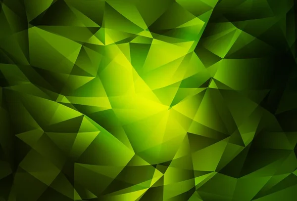 Fondo Mosaico Triángulo Vector Verde Oscuro Ilustración Colores Brillantes Con — Vector de stock