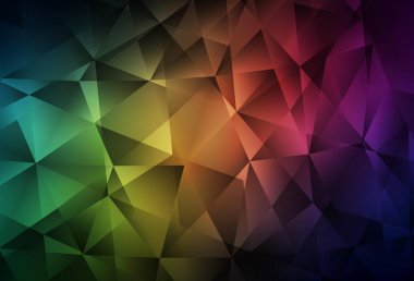 Koyu yeşil, kırmızı vektör çokgen arkaplan. Origami stilinde gradyan ile yaratıcı geometrik illüstrasyon. Marka kitabınız için yeni şablon.